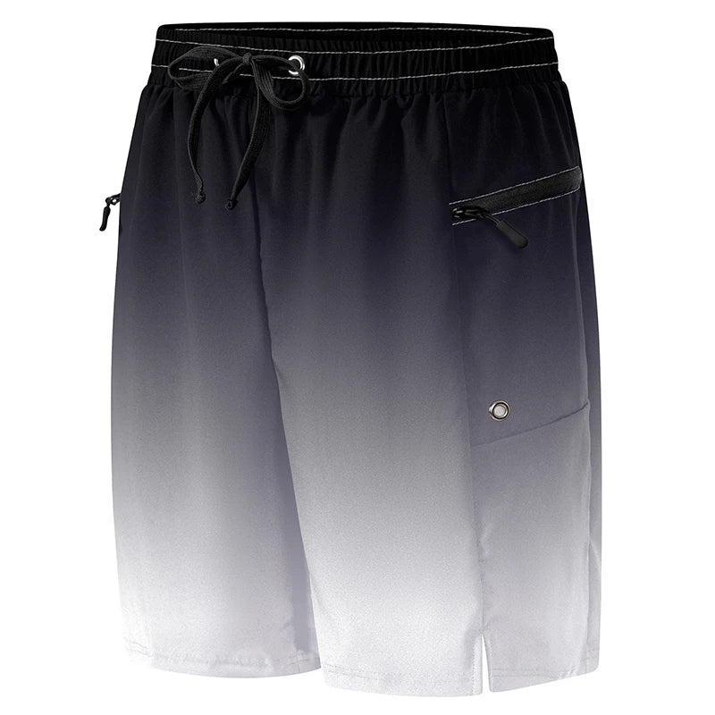 Gradient Beach Shorts with Zipper Pockets