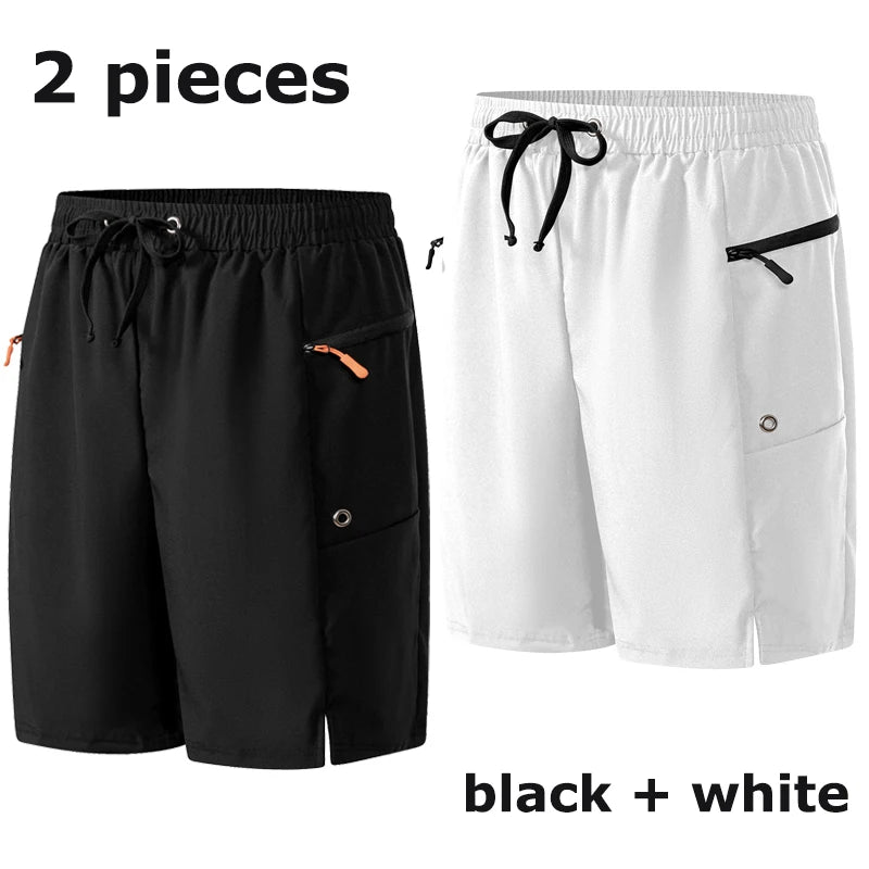 Gradient Beach Shorts with Zipper Pockets