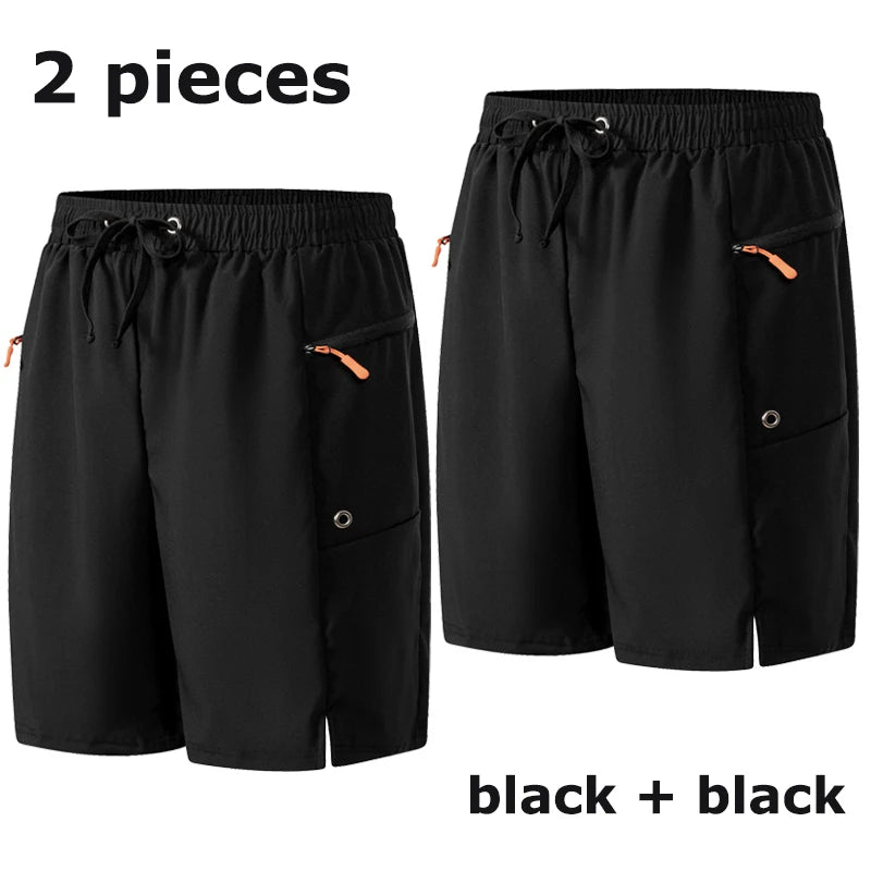 Gradient Beach Shorts with Zipper Pockets