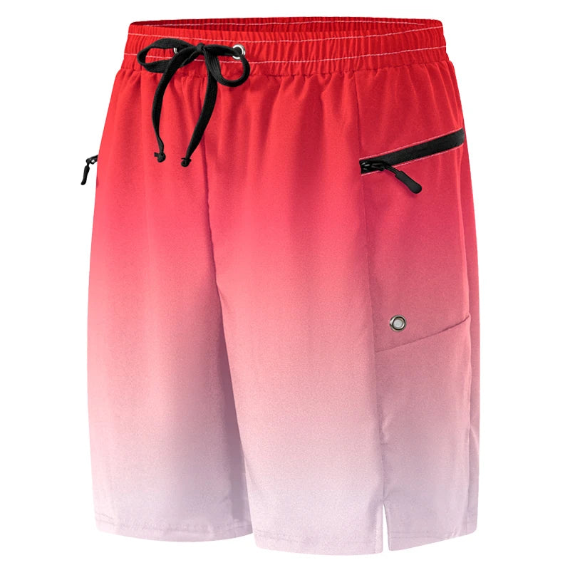 Gradient Beach Shorts with Zipper Pockets