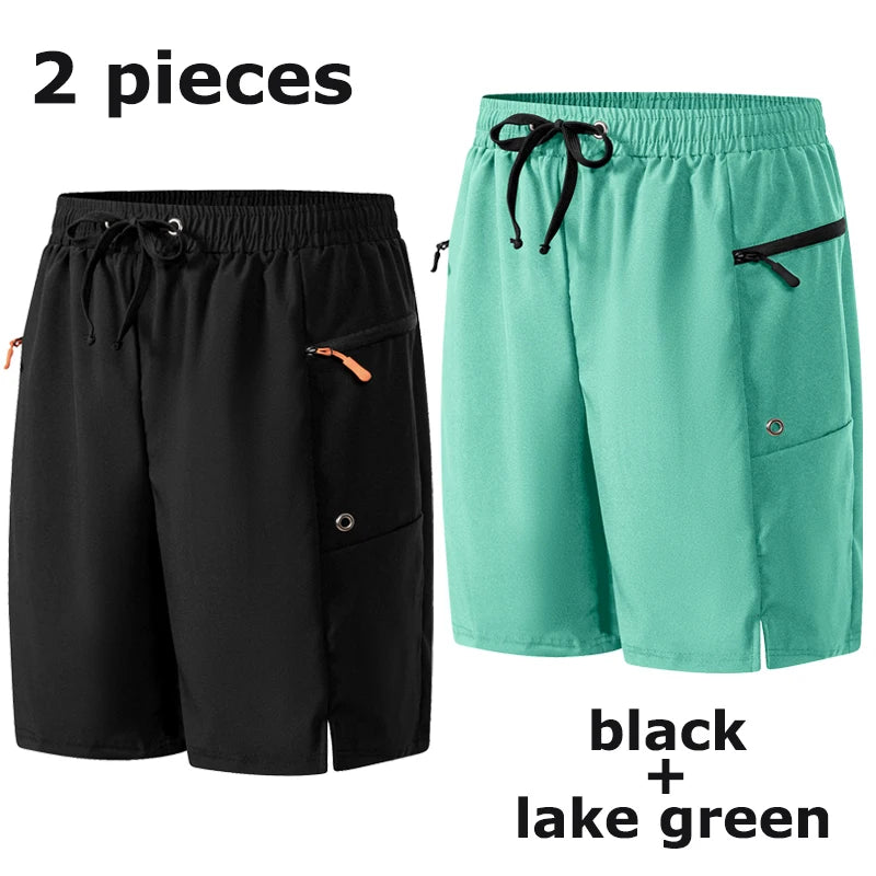 Gradient Beach Shorts with Zipper Pockets
