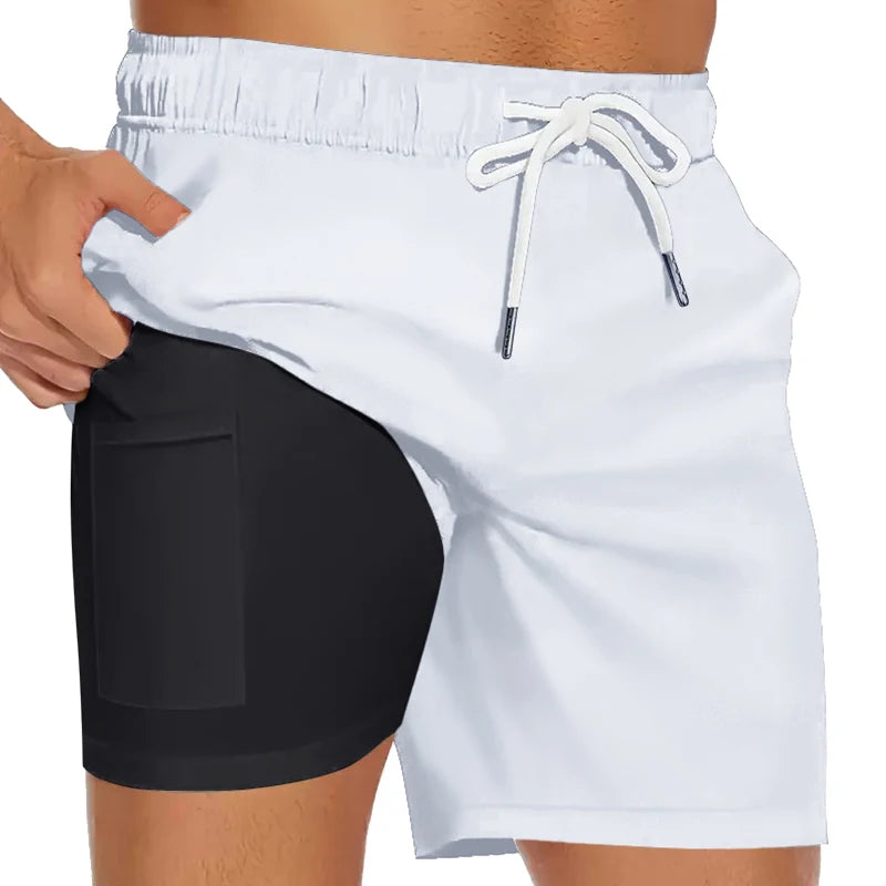 Compression Liner Board Shorts with Phone Pocket