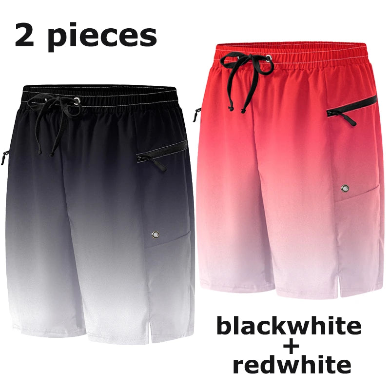 Gradient Beach Shorts with Zipper Pockets