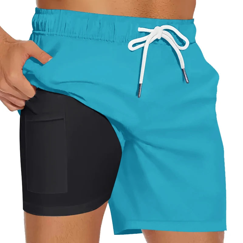 Compression Liner Board Shorts with Phone Pocket