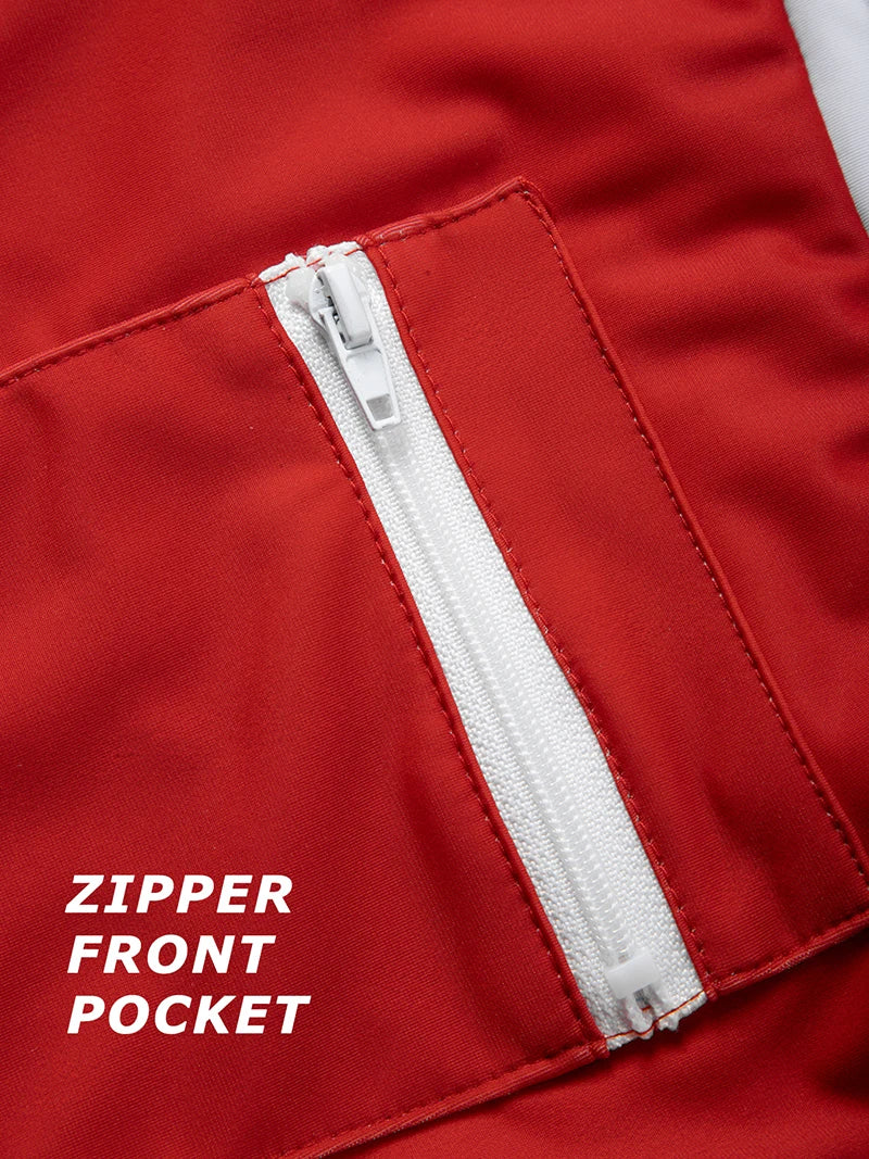 Contrast Swim Trunks with Zipper Pocket