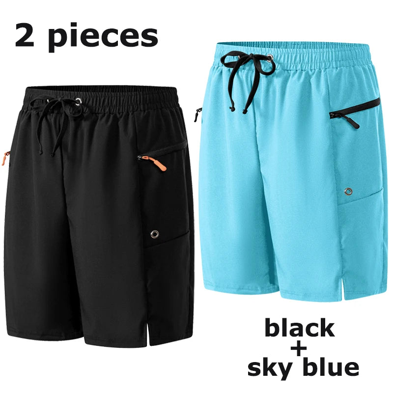 Gradient Beach Shorts with Zipper Pockets