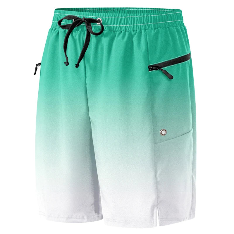 Gradient Beach Shorts with Zipper Pockets